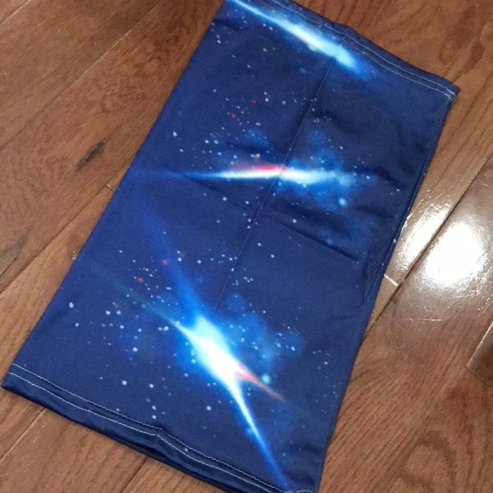 6/$20 New blue Celestial neck gaiter - long